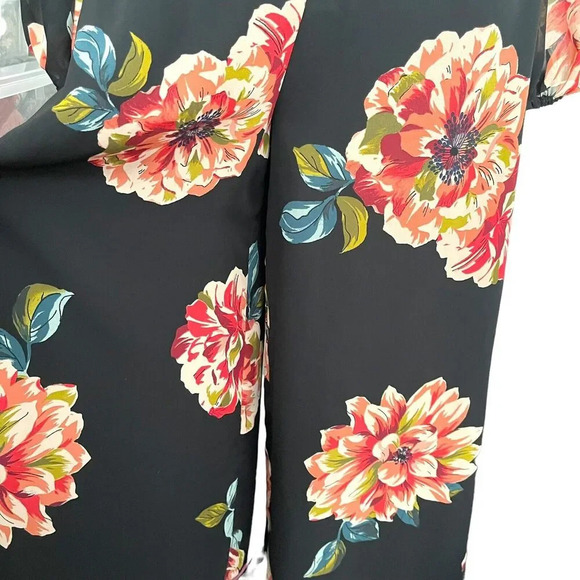 ASOS Floral Open Back Wide-Leg Jumpsuit Multicolor Lightweight Boho - Picture 8 of 13